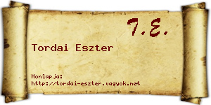 Tordai Eszter névjegykártya